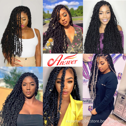 Synthetic Wholesale Nubian Pre Twisted Passion Water Wave Crochet Curly Braid Hair Passion Twist Hair